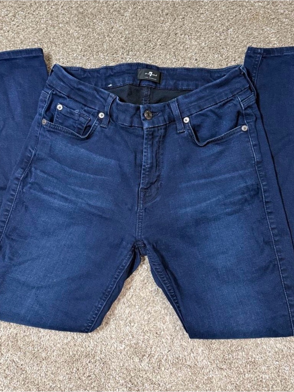 7 For All Mankind Women’s Indigo Slim Straight Jeans